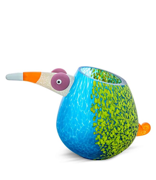 Glasstudio Borowski Borowski vaas Pico blauw/lime