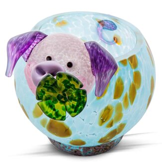 Glasstudio Borowski Borowski schaal Lucky Pig blauw