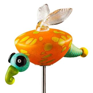 Glasstudio Borowski Borowski tuinprikker Lucy oranje