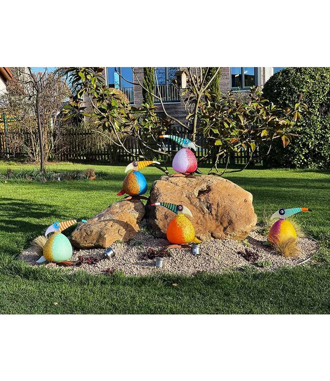 Borowksi Gartenlampe Tukano weiß/rot