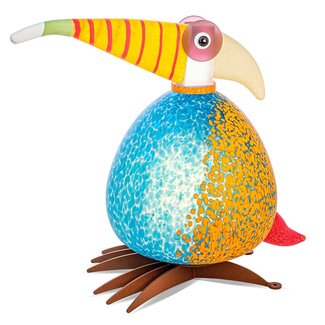 Glasstudio Borowski Borowksi tuinlamp Tukano blauw/oranje