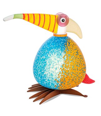 Glasstudio Borowski Borowksi tuinlamp Tukano blauw/oranje