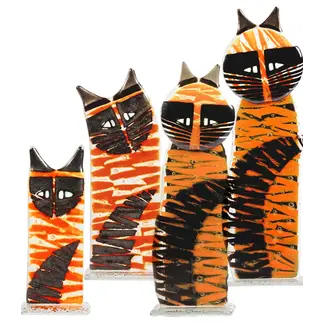 Glass Studio Habrat Habrat - Gläserne figur Katze orange