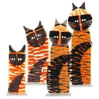Habrat Glass - Maciej Habrat Habrat - staande glazen kat, oranje