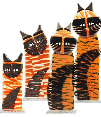 Glass Studio Habrat Habrat - Gläserne figur Katze orange