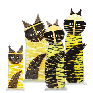 Glass Studio Habrat Habrat - Gläserne figur Katze gelb