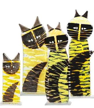Glass Studio Habrat Habrat - Gläserne figur Katze gelb