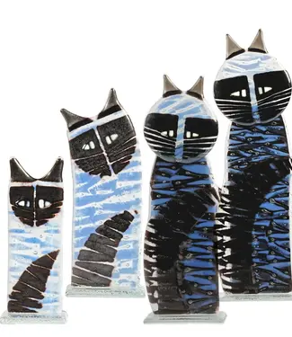 Glass Studio Habrat Habrat - Gläserne figur Katze blau