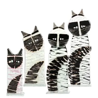 Glass Studio Habrat Habrat - Glazen beeldje Kat wit