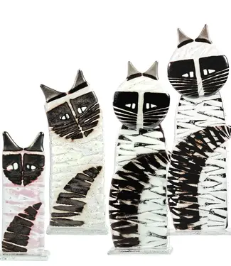 Glass Studio Habrat Habrat - Glazen beeldje Kat wit