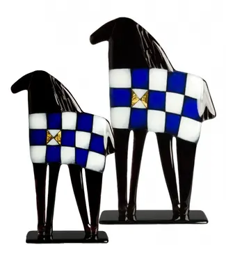 Glass Studio Habrat Habrat figur Schwarzes Pferd blau