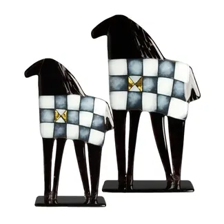 Glass Studio Habrat Habrat beeldje Black Horse grijs