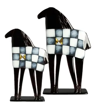 Glass Studio Habrat Habrat beeldje Black Horse grijs