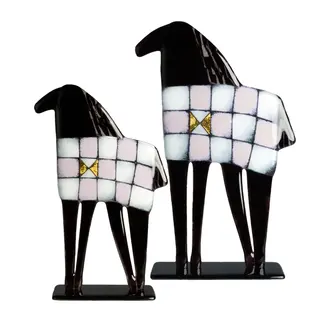 Glass Studio Habrat Habrat beeldje Black Horse violet