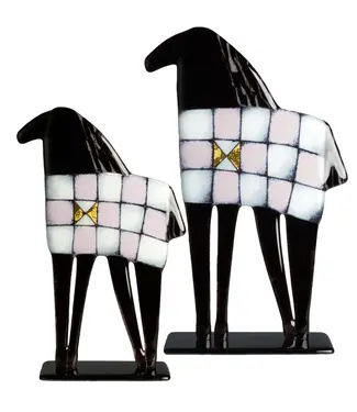 Glass Studio Habrat Habrat beeldje Black Horse violet