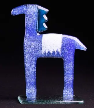 Glass Studio Habrat Habrat - Glaspferd, hellblau