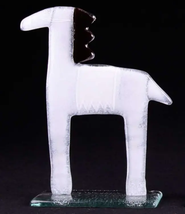 Maciej Habrat gläsernes Pferd weiß