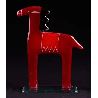 Glass Studio Habrat Habrat - Glazen paard, rood