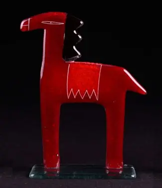 Glass Studio Habrat Habrat - Glazen paard, rood
