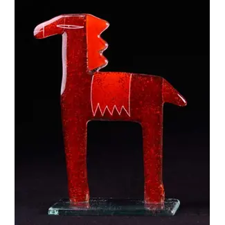 Glass Studio Habrat Habrat - Glaspferd, rot-orange