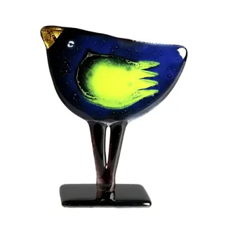 Glass Studio Habrat Habrat - Golden Bird, blauw/Lime