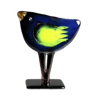 Habrat Glass - Maciej Habrat Habrat - Golden Bird, Blauw/Lime