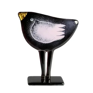 Glass Studio Habrat Habrat - Goldener Vogel, Violett