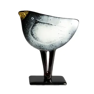 Glass Studio Habrat Habrat - Goldener Vogel, schwarz/weiß