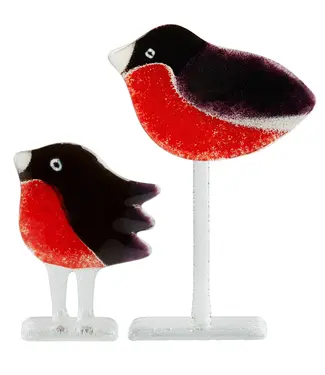 Glass Studio Habrat Habrat - Goudvink, rood/zwart