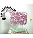 Glass Studio Habrat Habrat - Horse, with golden tail, roze
