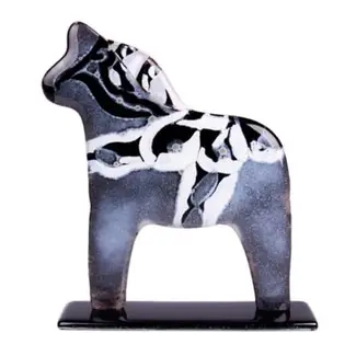 Glass Studio Habrat Habrat - Swedish Horse, wit/grijs