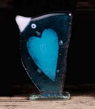 Glass Studio Habrat Studio Habrat - Liebesvogel, blau