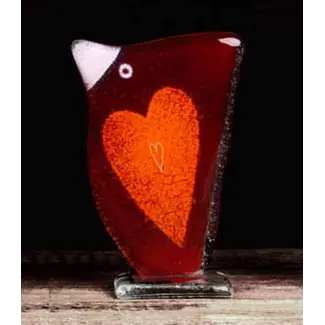 Glass Studio Habrat Studio Habrat - Love Bird, rood/oranje