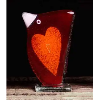 Habrat Glass - Maciej Habrat Habrat - Love Bird rood/oranje