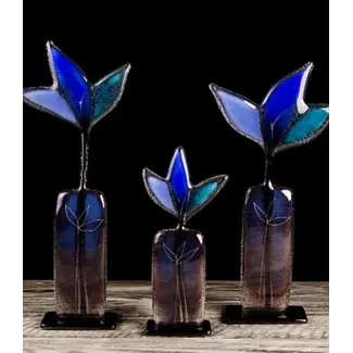 Habrat Glass - Maciej Habrat Habrat - Meadow Flower zwart/blauw