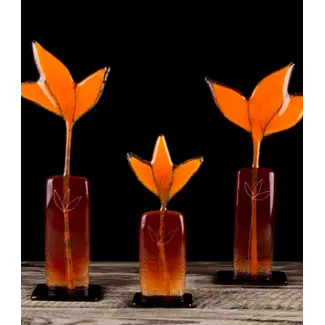 Glass Studio Habrat Habrat - Meadow Flower, oranje