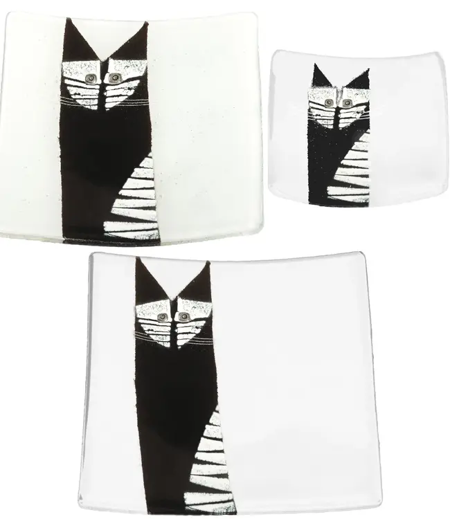 Glass Studio Habrat Habrat - Glasschale Katze schwarz
