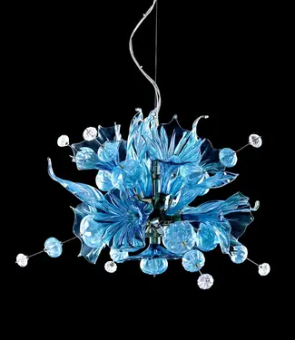 Bsweden - Kristallen kroonluchter Kumulus turquoise