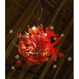 Bsweden - Kristallen kroonluchter Kumulus rood