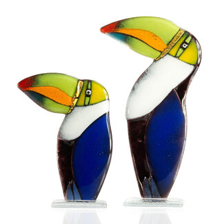 Glass Studio Habrat Habrat Glas - Tukan Gold zitro/blau