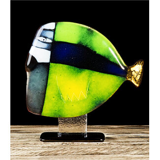 Glass Studio Habrat Habrat - Glazen beeldje Big Fish gold