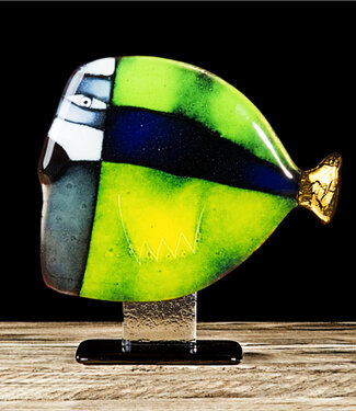 Glass Studio Habrat Habrat - Glazen beeldje Big Fish gold