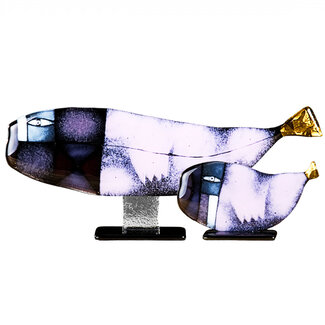 Glass Studio Habrat Habrat - Gläserner Wal blau/gold