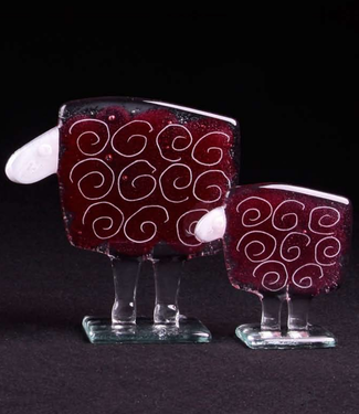 Glass Studio Habrat Habrat - Glazen schaap pink transp.