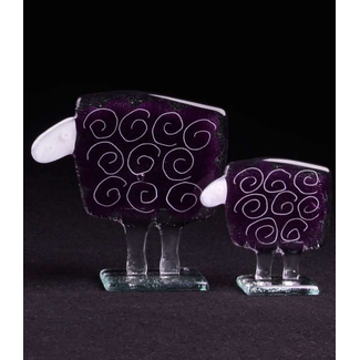 Glass Studio Habrat Habrat - Gläsernes Schaf violett transparent.