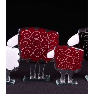 Glass Studio Habrat Habrat - Glazen schaap red