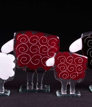 Glass Studio Habrat Habrat - Glazen schaap red