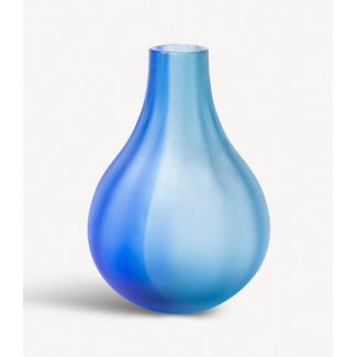 Kosta Boda Art Glass Iris vaas blauw, gematteerd