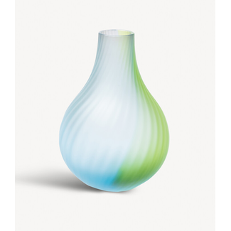 Kosta Boda Art Glass Iris vaas blauw/groen, gematteerd