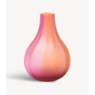 Kosta Boda Art Glass Iris vaas roze/amber, gematteerd